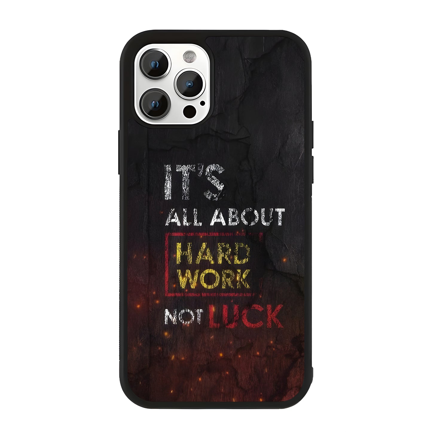 Hard Work Quote Glass Cace Cover