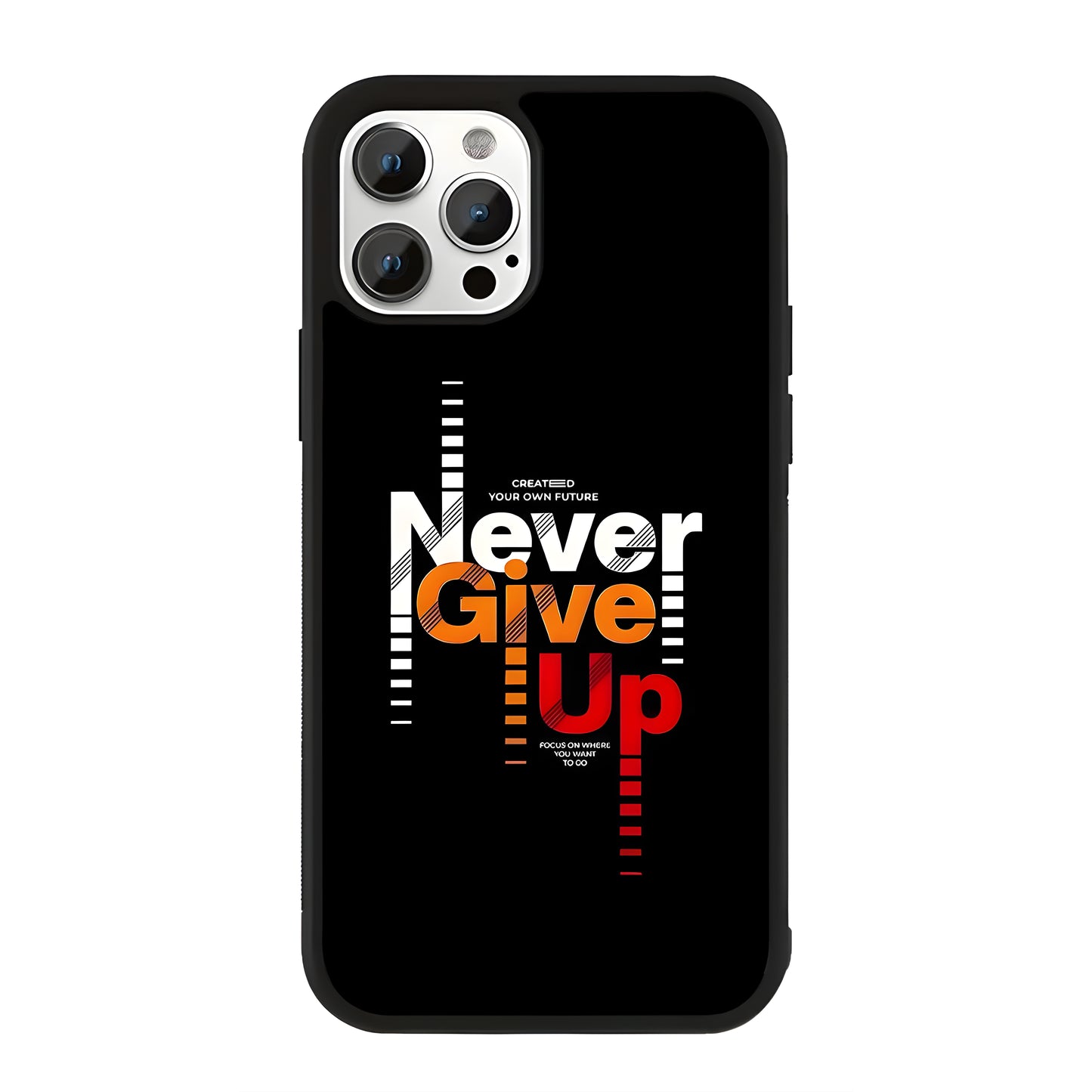 Never Give Up Quote Glass Case Cover