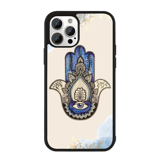 Azure Hamsa Glass Case
