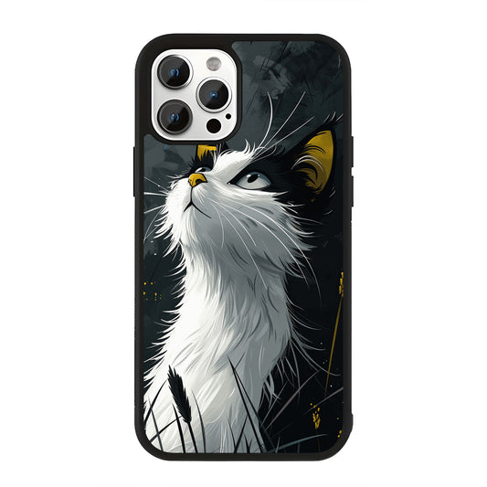 Midnight Tuxedo Cat Glass Case