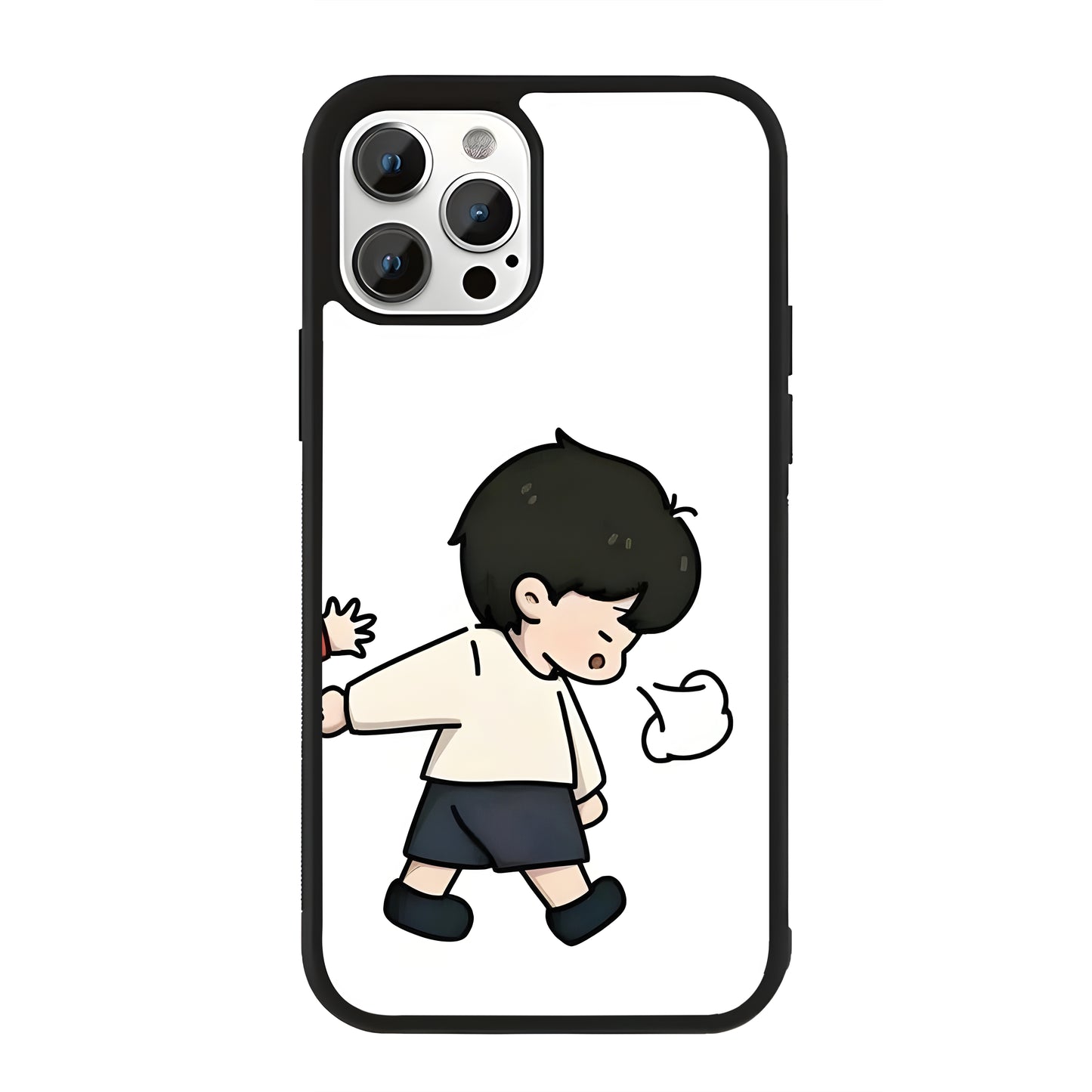 Cute Angry Couple Boy Glass Case