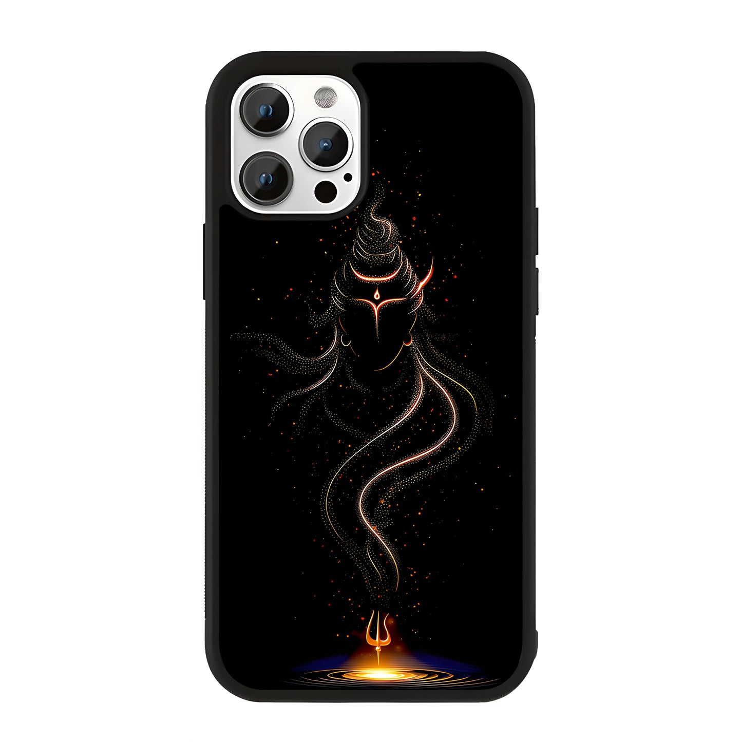 Lord Shiva Sparkling Line art Glass Case