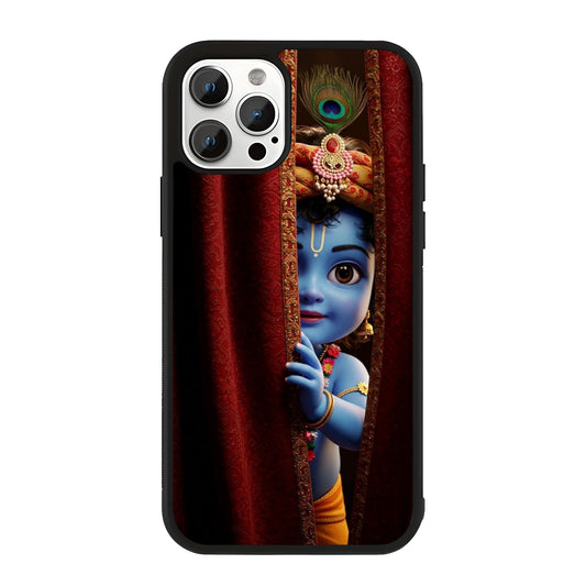 Peekaboo Krishna Divine Glass Case