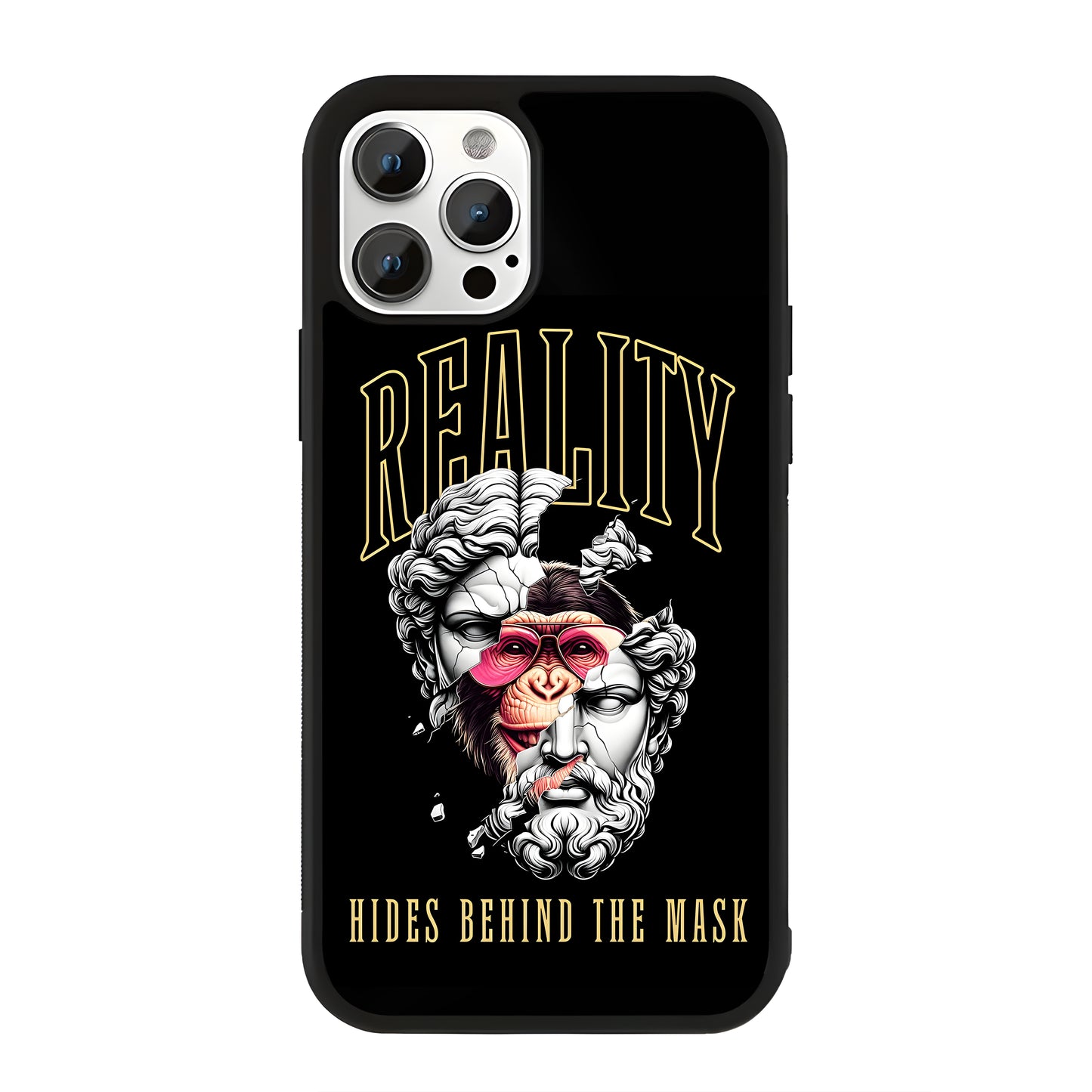 Reality Behind The Mask Glass Case Cover